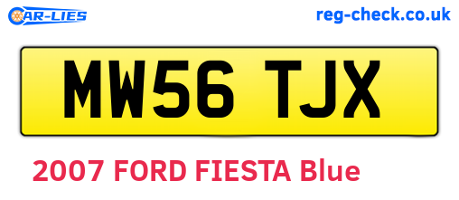 MW56TJX are the vehicle registration plates.