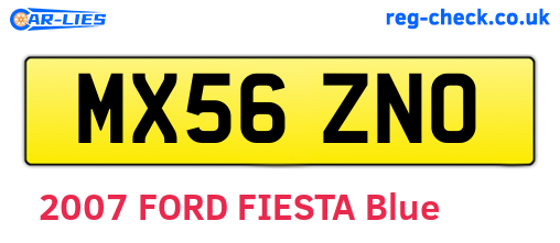 MX56ZNO are the vehicle registration plates.