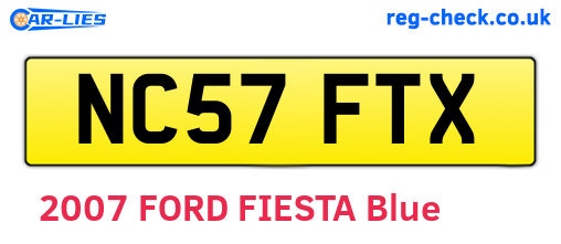 NC57FTX are the vehicle registration plates.