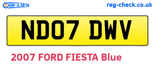 ND07DWV are the vehicle registration plates.