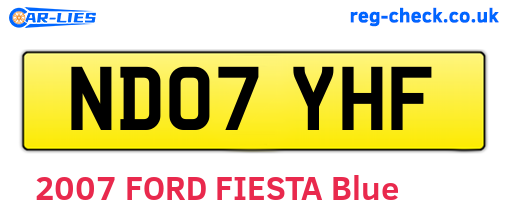 ND07YHF are the vehicle registration plates.
