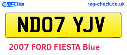 ND07YJV are the vehicle registration plates.