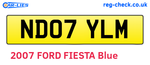 ND07YLM are the vehicle registration plates.