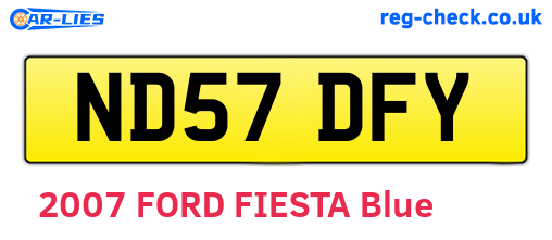 ND57DFY are the vehicle registration plates.