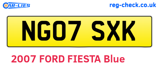 NG07SXK are the vehicle registration plates.