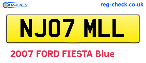 NJ07MLL are the vehicle registration plates.