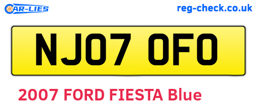 NJ07OFO are the vehicle registration plates.