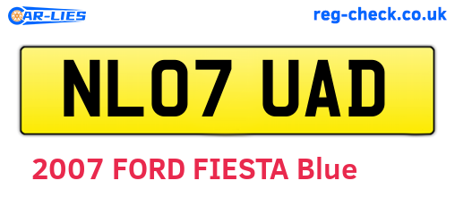 NL07UAD are the vehicle registration plates.