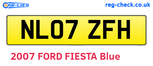 NL07ZFH are the vehicle registration plates.