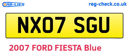 NX07SGU are the vehicle registration plates.