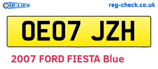 OE07JZH are the vehicle registration plates.