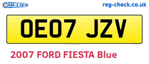 OE07JZV are the vehicle registration plates.