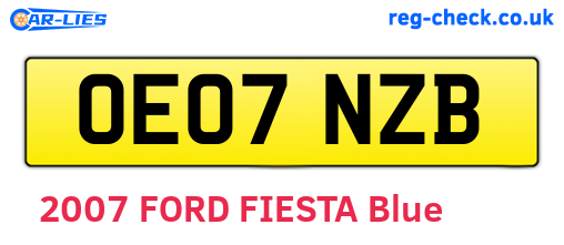 OE07NZB are the vehicle registration plates.