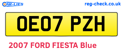 OE07PZH are the vehicle registration plates.