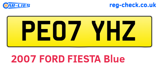 PE07YHZ are the vehicle registration plates.