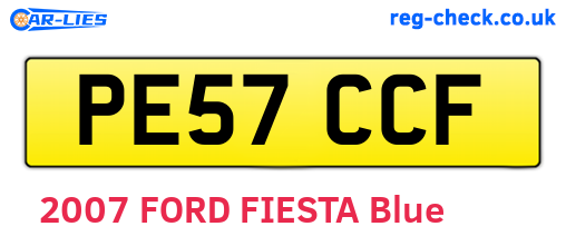 PE57CCF are the vehicle registration plates.