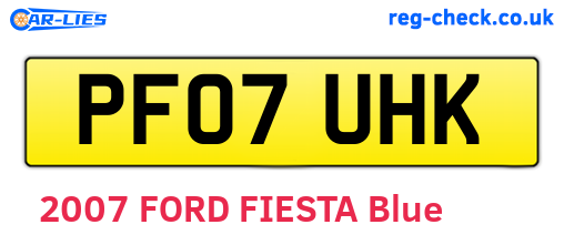 PF07UHK are the vehicle registration plates.