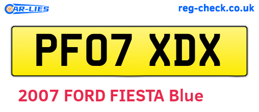 PF07XDX are the vehicle registration plates.