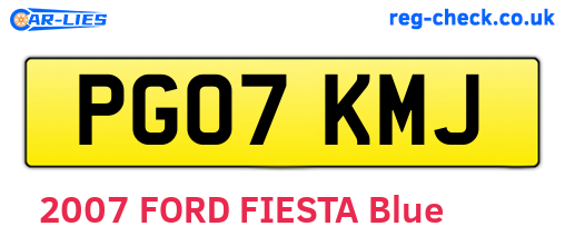 PG07KMJ are the vehicle registration plates.