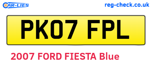PK07FPL are the vehicle registration plates.