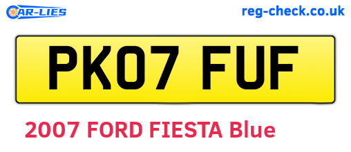 PK07FUF are the vehicle registration plates.