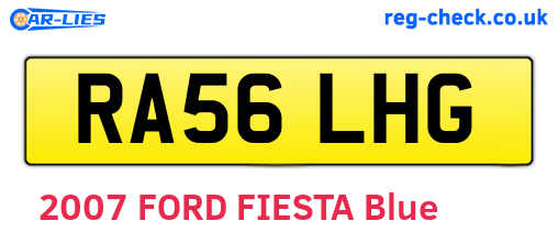 RA56LHG are the vehicle registration plates.