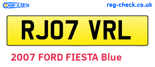 RJ07VRL are the vehicle registration plates.