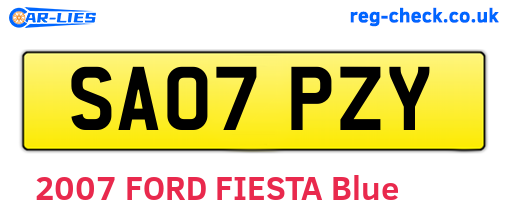 SA07PZY are the vehicle registration plates.
