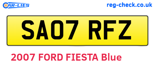 SA07RFZ are the vehicle registration plates.