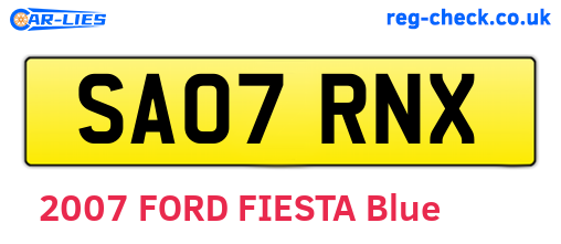 SA07RNX are the vehicle registration plates.