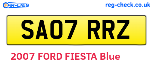 SA07RRZ are the vehicle registration plates.
