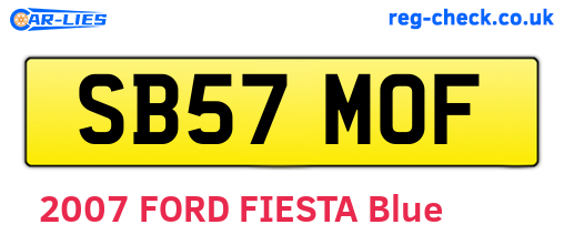 SB57MOF are the vehicle registration plates.