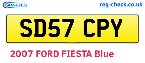 SD57CPY are the vehicle registration plates.