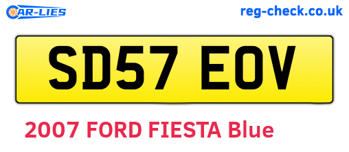 SD57EOV are the vehicle registration plates.