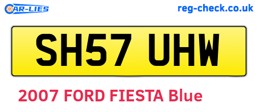 SH57UHW are the vehicle registration plates.