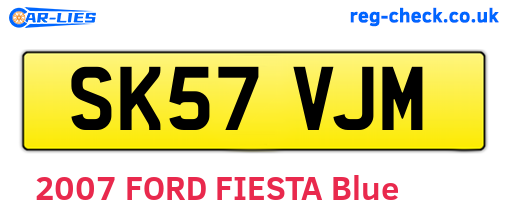 SK57VJM are the vehicle registration plates.