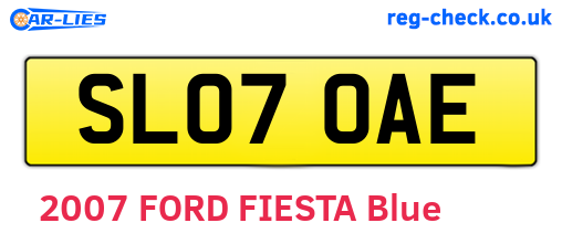 SL07OAE are the vehicle registration plates.