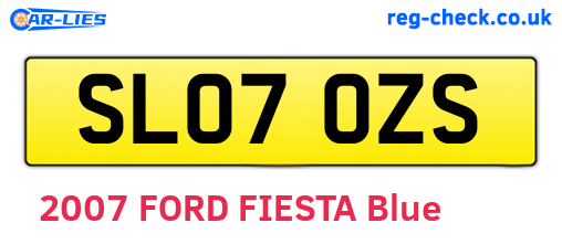 SL07OZS are the vehicle registration plates.