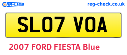 SL07VOA are the vehicle registration plates.