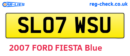 SL07WSU are the vehicle registration plates.
