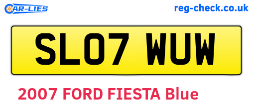 SL07WUW are the vehicle registration plates.