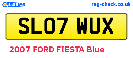 SL07WUX are the vehicle registration plates.