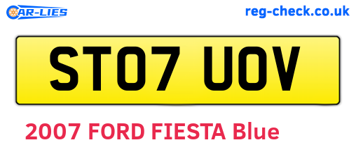 ST07UOV are the vehicle registration plates.
