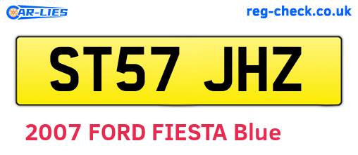 ST57JHZ are the vehicle registration plates.