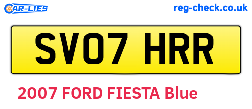 SV07HRR are the vehicle registration plates.
