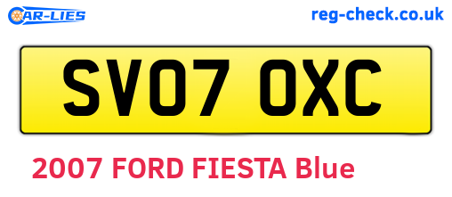 SV07OXC are the vehicle registration plates.