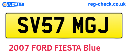 SV57MGJ are the vehicle registration plates.