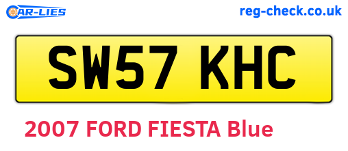 SW57KHC are the vehicle registration plates.