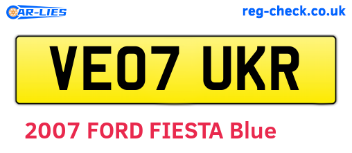 VE07UKR are the vehicle registration plates.