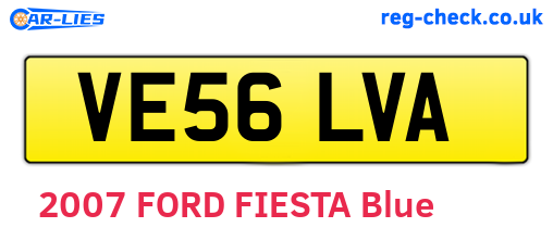 VE56LVA are the vehicle registration plates.